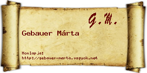 Gebauer Márta névjegykártya